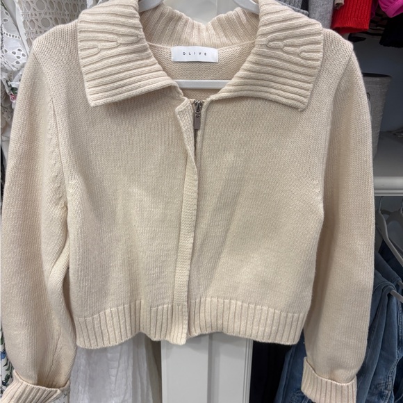 Women's Cream Cardigan Sweater - Picture 1 of 2